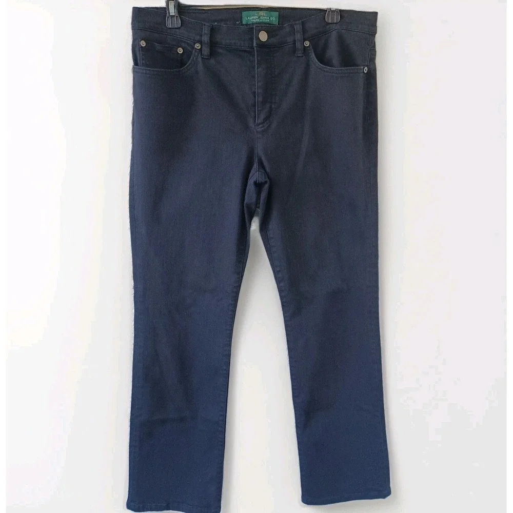 LRL Ralph Lauren Jeans‎ Co Classic Straight Black Denim Women Size 12